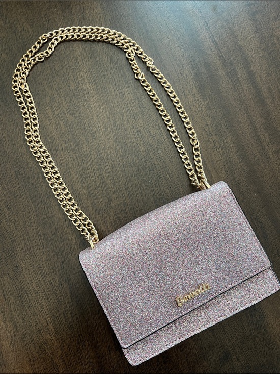 Bewaltz Handbags - Sparkle Pink Crossbody with Gold Chain Strap